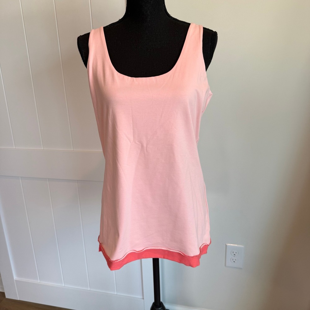 NWT Matilda Jane Pink Scoop Neck Layered Hem Tank Top XL AT17318